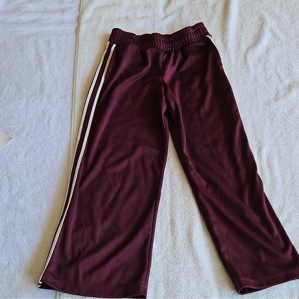 Weekend Academy Women's Track Pants Burgundy M (7-8) Recycled Polyester Wide-Leg